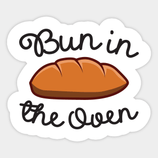 'Bun In The Oven Pregnant Woman' Funny Pregnant Gift Sticker